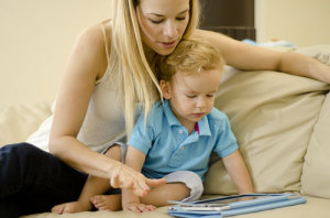 toddler reading together